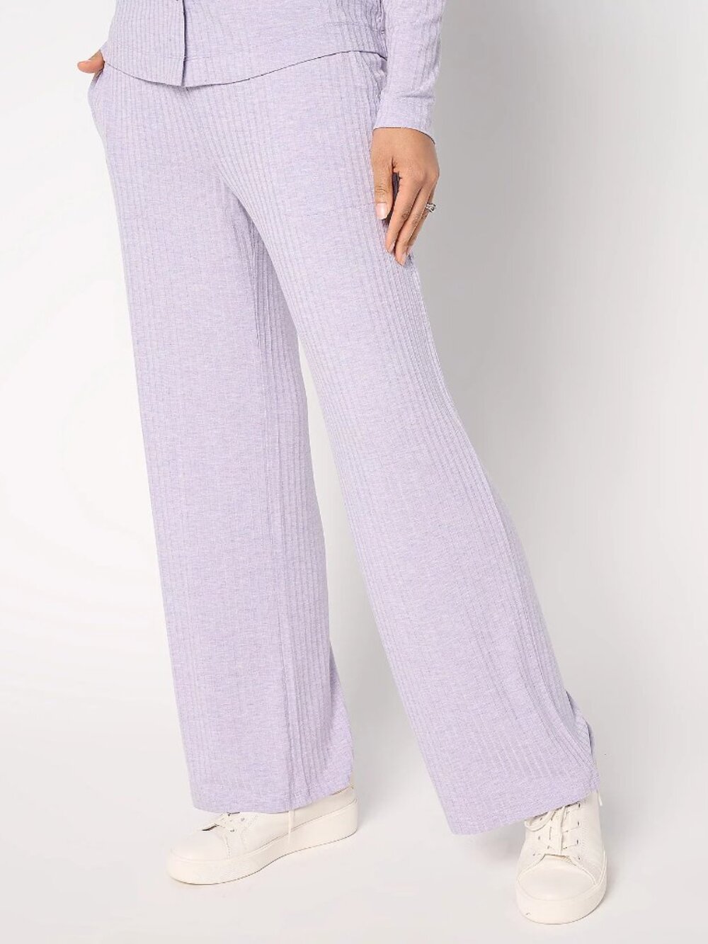 Modern Soul x Anybody Radiant Rib Straight Leg Pull On Pant, Lavender Sz 2X a686